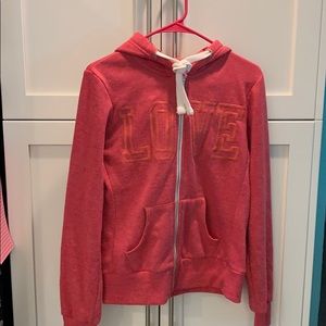 Pink hooded sweatshirt